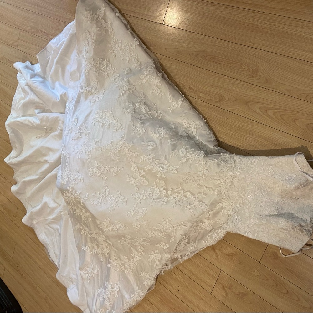 White Ruffled Trumpet Maxi Skirt for Brides